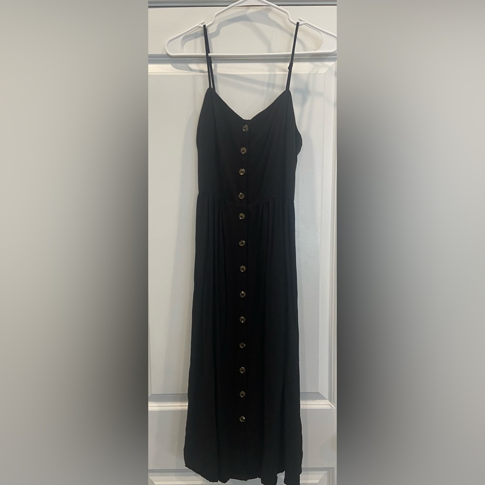 H&M black button down dress size 6